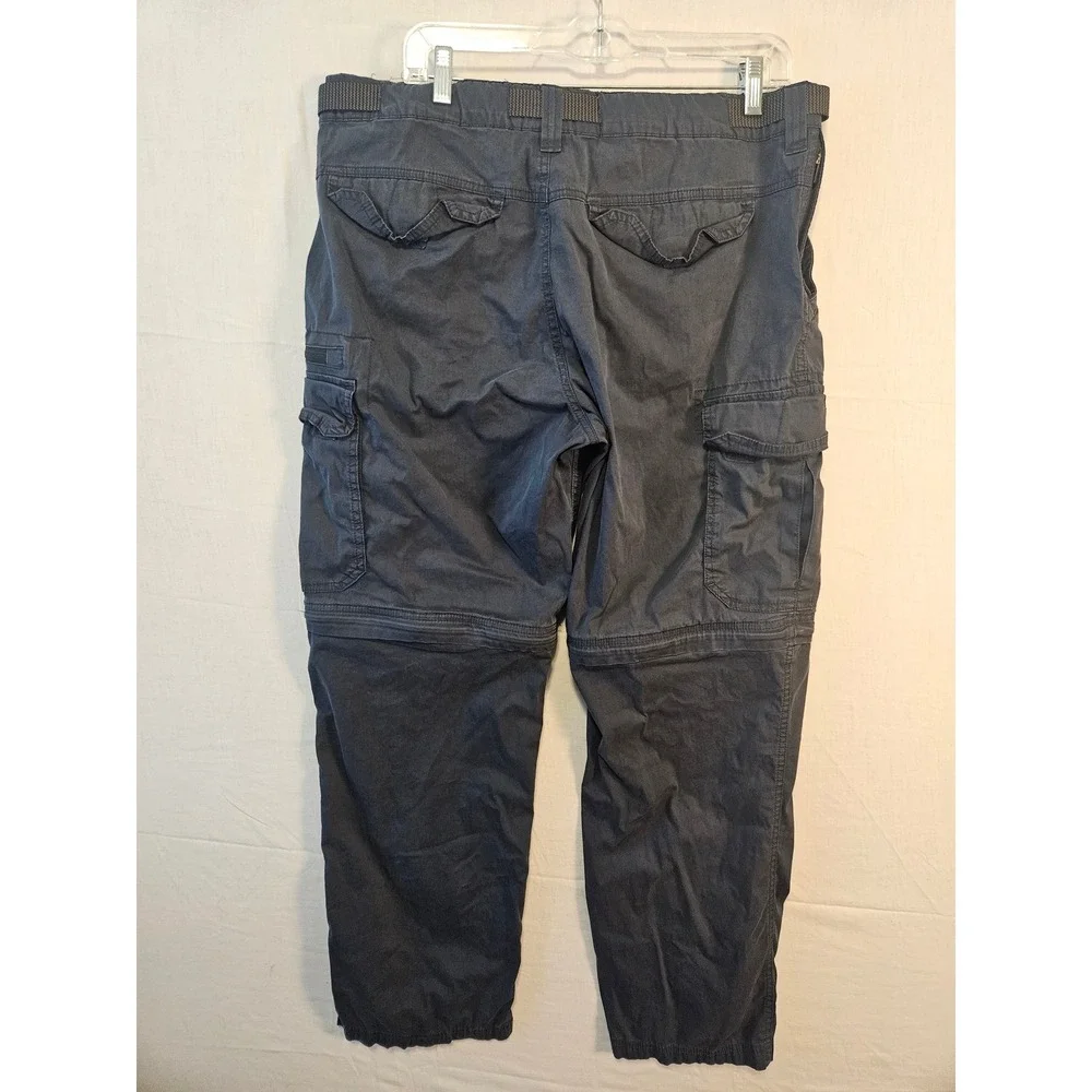 BC Clothing Mens Convertible Cargo Pants Navy Blue Zip Off Hiking Trousers L  32
